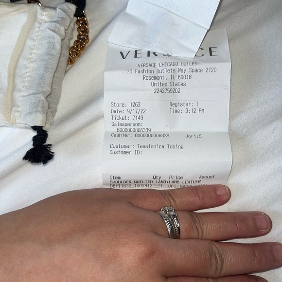 AUTHENTIC VERSACE MEDUSA GREEN CROSSBODY PURSE QUILTED LAMB LEATHER - Picture 11 of 13